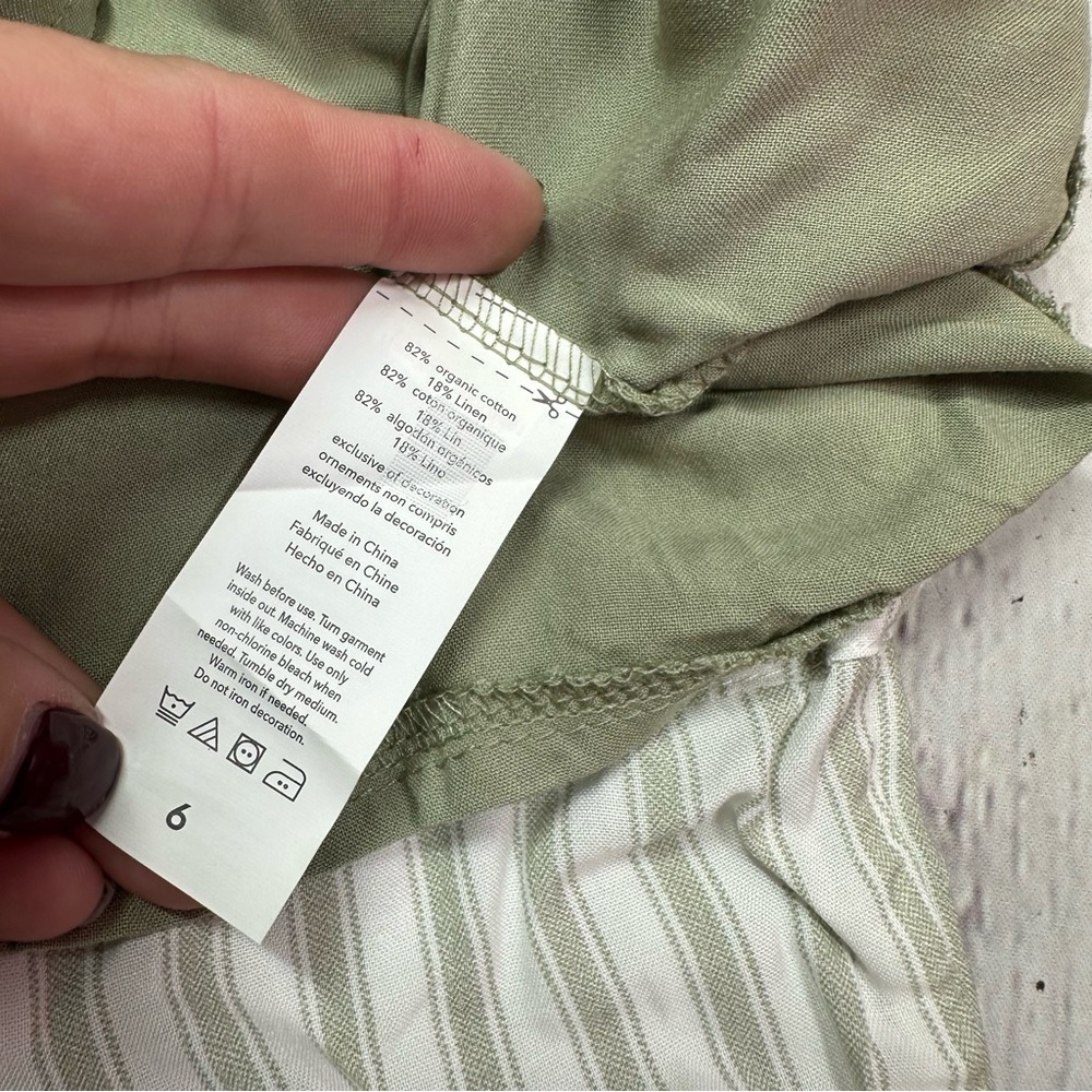 NWT rabbit + bear organic cotton linen blend short set boys sage green - Picture 6 of 14